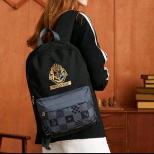 Mochila Negra Estampado Hogwarts