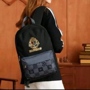 Mochila Negra Estampado Hogwarts