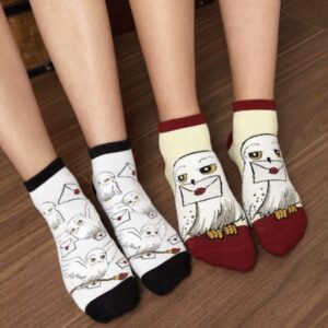 Pack 2 Calcetines Cortos Hedwig Blanco/Negro Crema/Rojo