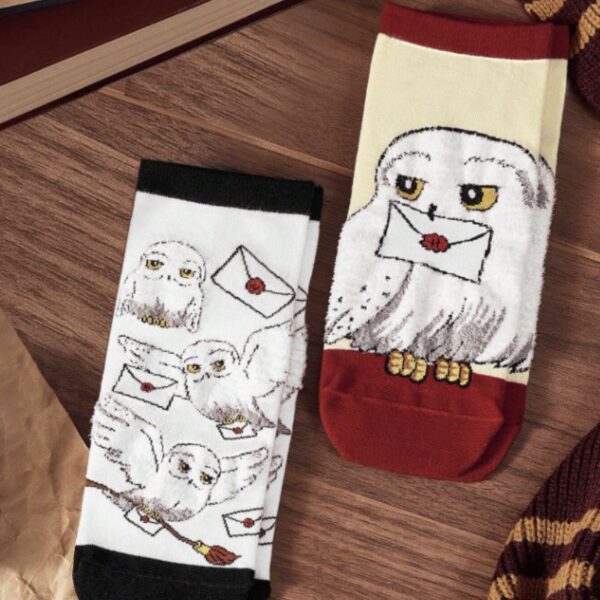 Pack 2 Calcetines Cortos Hedwig Blanco/Negro Crema/Rojo - Imagen 2