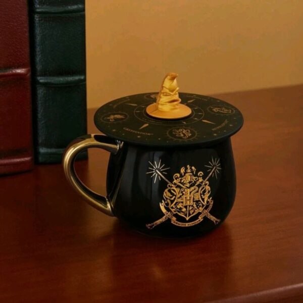 Taza Ceramica  Harry Potter+Tapa Silicona Sombrero Seleccionador - Imagen 2