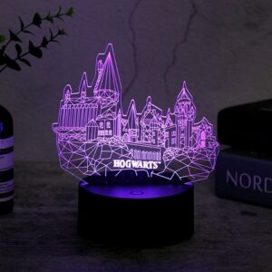 Lampara Led Acrílico Castillo Hogwarts