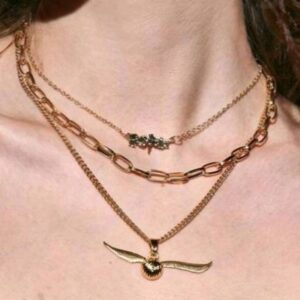 Collar Harry Potter Snitch Dorada Amarillo
