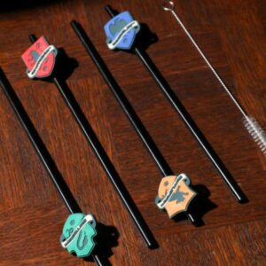 Set 4 Bombillas +Cepillo Limpiador Casas Hogwarts