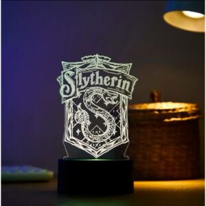 Lampara Led Acrílico Escudo Slytherin