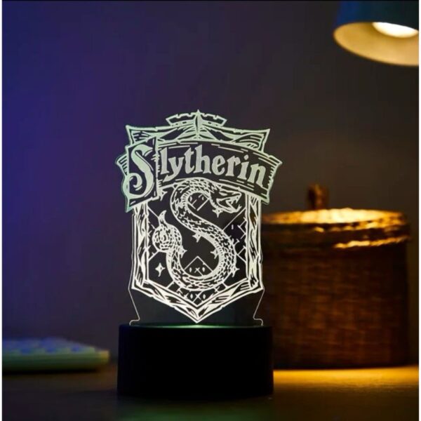 Lampara Led Acrílico Escudo Slytherin