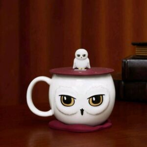 Taza Ceramica Con Tapa Silicona Hedwig