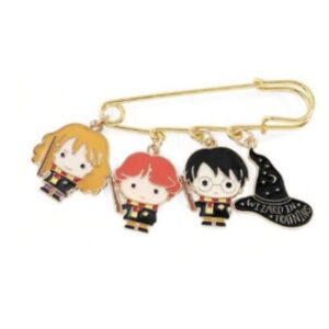 Broche 4 Insignias Hermionie Ron Harry Sombrero