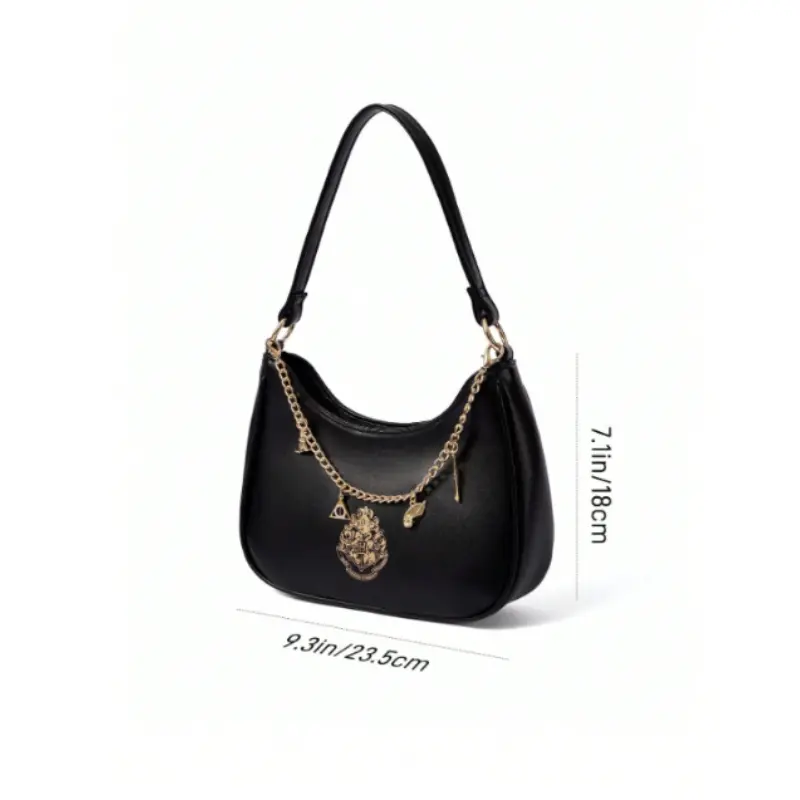 Cartera De Hombro Harry Potter Con Dijes Escudo Hogwarts - Imagen 4