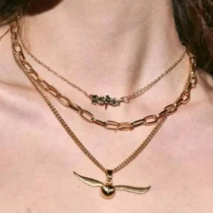 Collar Harry Potter Snitch Dorada Amarillo