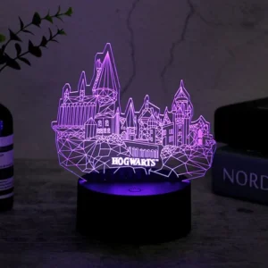 Lampara Led Acrílico Castillo Hogwarts