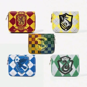 monedero Harry Potter compacto de ecocuero de las casas de Hogwarts con patrón de rombos Chile