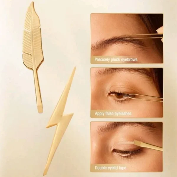Set 2 Pinzas Para Cejas Pluma Y Cicatriz - Imagen 3