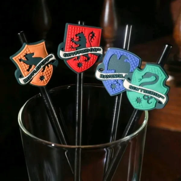 Set 4 Bombillas +Cepillo Limpiador Casas Hogwarts