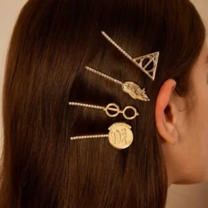 Set 4 Pasadores De Cabello Lentes Plataforma Reliquias Hedwig