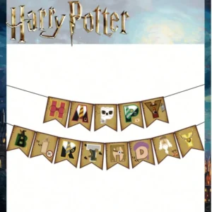 guirnalda happy birthday hogwarts banderines decoracion cumpleaños