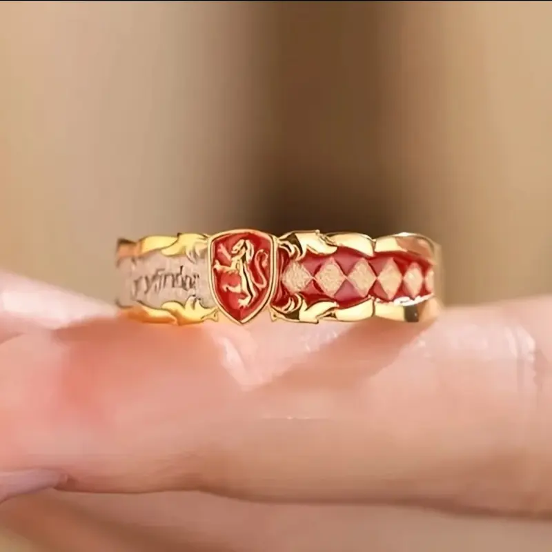 anillo gryffindor harry potter dorado ajustable