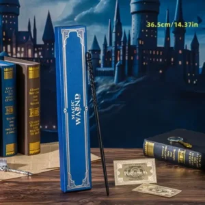 varita Ginny Weasley Harry Potter replica de colección de 36.5 cm con mango trenzado y caja azul Chile