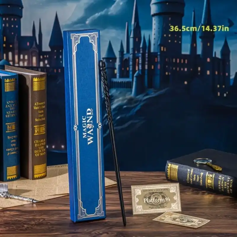 varita Ginny Weasley Harry Potter replica de colección de 36.5 cm con mango trenzado y caja azul Chile