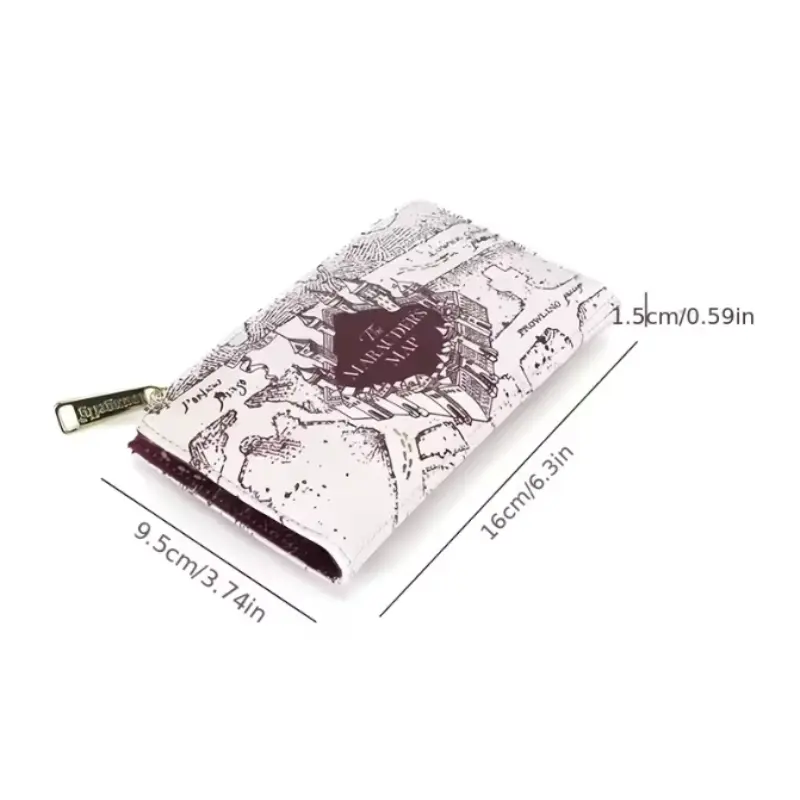billetera Harry Potter mapa del merodeador medidas 16cm x 9.5cm ecocuero beige chile