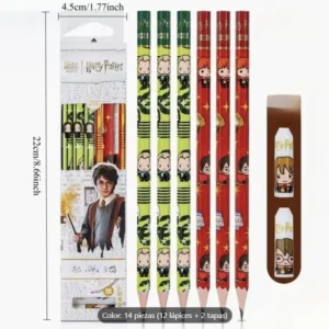 lápices Harry Potter set de 12 piezas de grafito Gryffindor y Slytherin con tapas plásticas chile