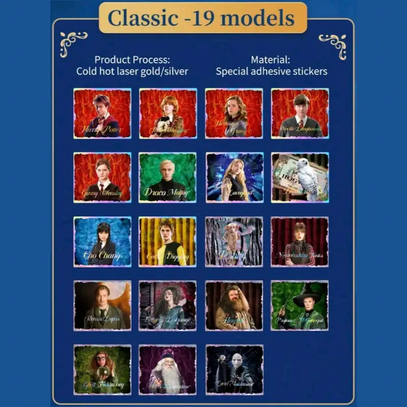 sobre stickers Harry Potter modelos clásicos holográficos