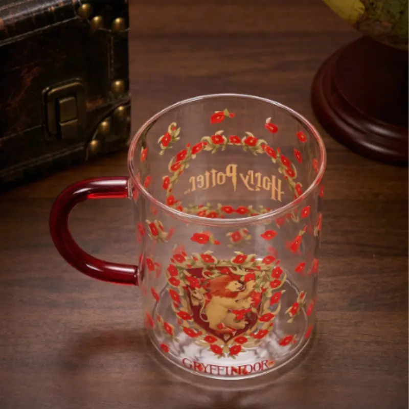 taza de vidrio Harry Potter Gryffindor vista superior transparente Chile