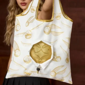 bolsa reutilizable Harry Potter snitch dorada desplegada