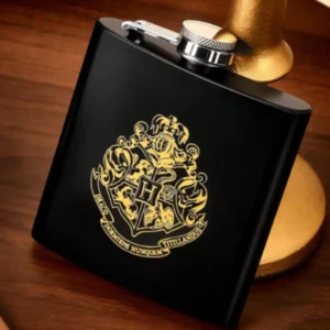 petaca Harry Potter vista frontal negro mate